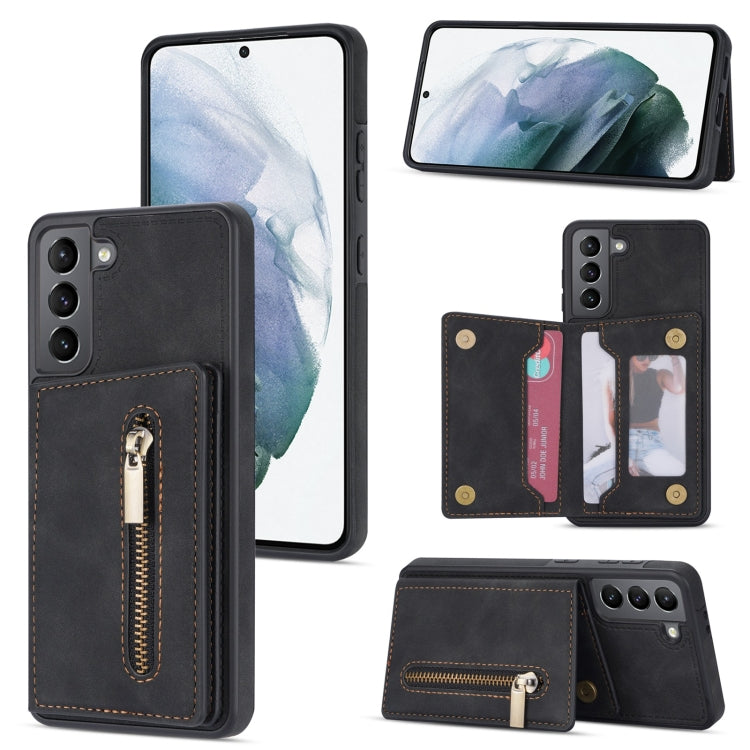 Zipper Card Holder Phone Case, For Samsung Galaxy S20 FE, For Samsung Galaxy S20 Ultra, For Samsung Galaxy S21 Ultra 5G, For Samsung Galaxy S21+ 5G, For Samsung Galaxy S21 5G, For Samsung Galaxy S21 FE 5G, For Samsung Galaxy S22 5G                     ...