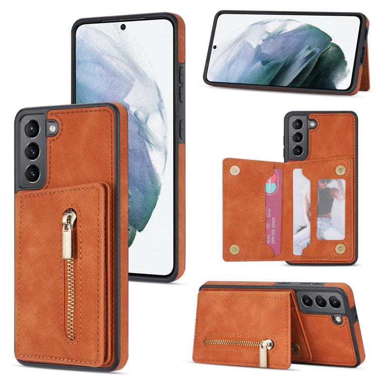 Zipper Card Holder Phone Case, For Samsung Galaxy S20 FE, For Samsung Galaxy S20 Ultra, For Samsung Galaxy S21 Ultra 5G, For Samsung Galaxy S21+ 5G, For Samsung Galaxy S21 5G, For Samsung Galaxy S21 FE 5G, For Samsung Galaxy S22 5G                     ...
