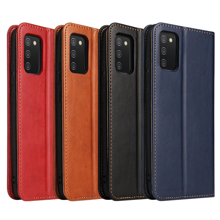Fierre Shann PU Genuine Leather Texture Leather Phone Case, For Samsung Galaxy A02s, For Samsung Galaxy A13 5G, For Samsung Galaxy A33 5G, For Samsung Galaxy A53 5G, For Samsung Galaxy A73 5G, For Samsung Galaxy S21 FE 5G, For Samsung Galaxy A22 5G