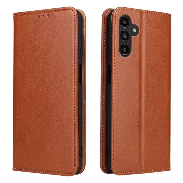 Fierre Shann PU Genuine Leather Texture Leather Phone Case, For Samsung Galaxy A02s, For Samsung Galaxy A13 5G, For Samsung Galaxy A33 5G, For Samsung Galaxy A53 5G, For Samsung Galaxy A73 5G, For Samsung Galaxy S21 FE 5G, For Samsung Galaxy A22 5G