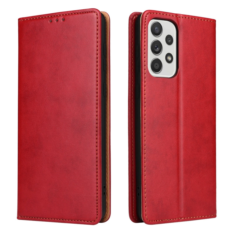 Fierre Shann PU Genuine Leather Texture Leather Phone Case, For Samsung Galaxy A02s, For Samsung Galaxy A13 5G, For Samsung Galaxy A33 5G, For Samsung Galaxy A53 5G, For Samsung Galaxy A73 5G, For Samsung Galaxy S21 FE 5G, For Samsung Galaxy A22 5G