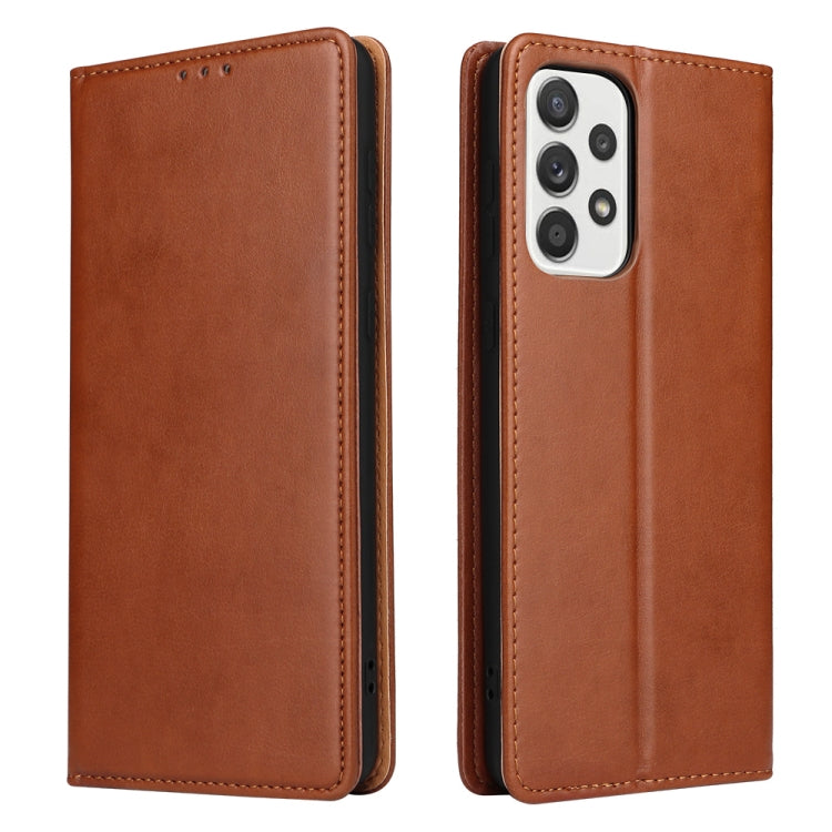 Fierre Shann PU Genuine Leather Texture Leather Phone Case, For Samsung Galaxy A02s, For Samsung Galaxy A13 5G, For Samsung Galaxy A33 5G, For Samsung Galaxy A53 5G, For Samsung Galaxy A73 5G, For Samsung Galaxy S21 FE 5G, For Samsung Galaxy A22 5G