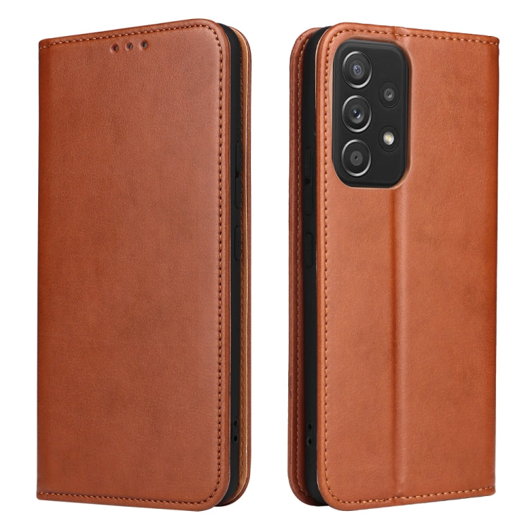 Fierre Shann PU Genuine Leather Texture Leather Phone Case, For Samsung Galaxy A02s, For Samsung Galaxy A13 5G, For Samsung Galaxy A33 5G, For Samsung Galaxy A53 5G, For Samsung Galaxy A73 5G, For Samsung Galaxy S21 FE 5G, For Samsung Galaxy A22 5G