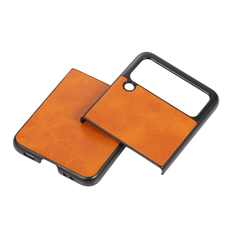 Two-color Calf Texture PU Phone Case, For Samsung Galaxy Z Flip3 5G