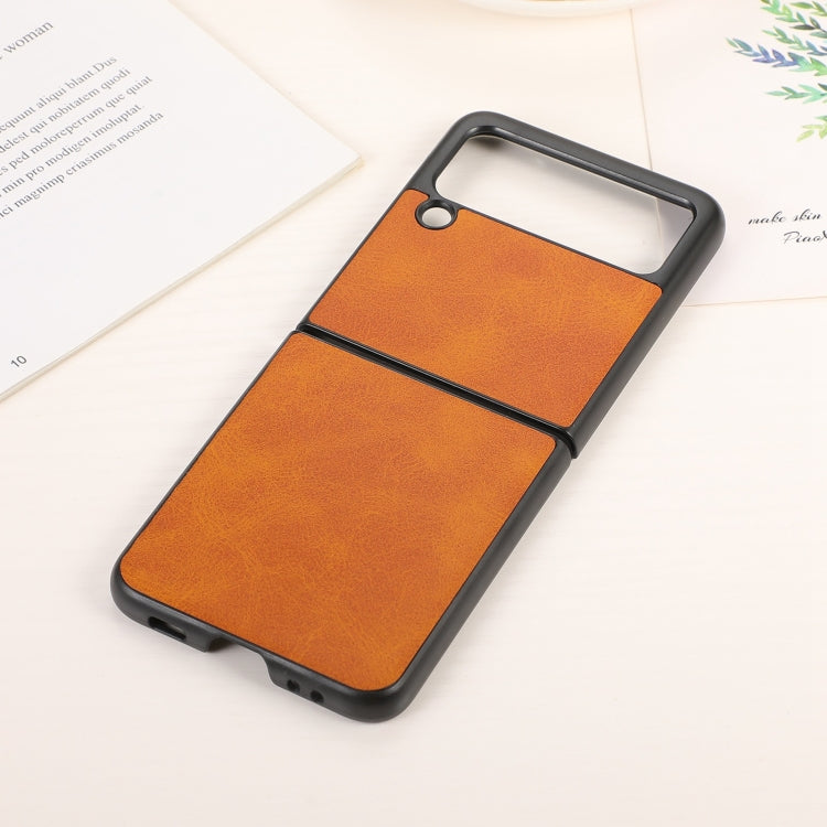 Two-color Calf Texture PU Phone Case, For Samsung Galaxy Z Flip3 5G