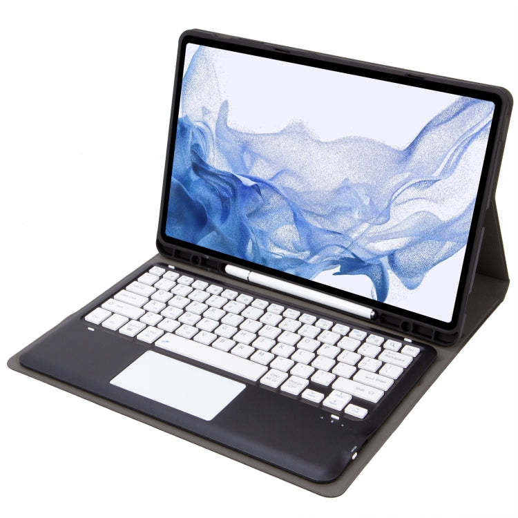 T800B-A Touch Pad Detachable Bluetooth Keyboard Leather Tablet Case, For Samsung Galaxy Tab S8+/S7+/S7 FE, T800B-A