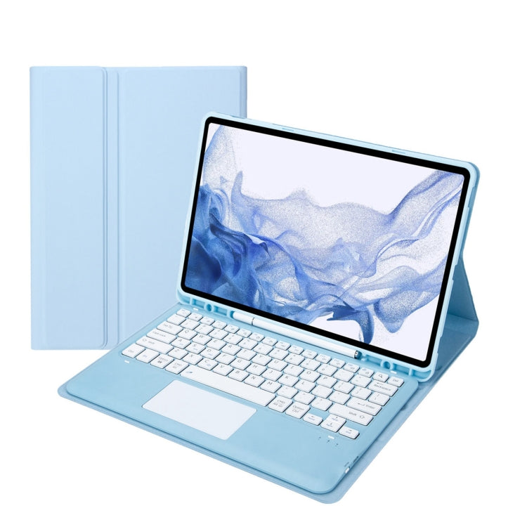 T800B-A Touch Pad Detachable Bluetooth Keyboard Leather Tablet Case, For Samsung Galaxy Tab S8+/S7+/S7 FE, T800B-A