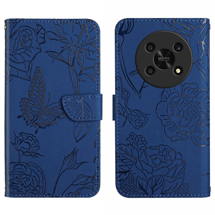 Skin Feel Butterfly Peony Embossed Leather Phone Case, For Honor Magic4 Lite 5G, For Honor X8, For Motorola Moto G82
