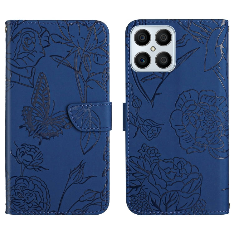 Skin Feel Butterfly Peony Embossed Leather Phone Case, For Honor Magic4 Lite 5G, For Honor X8, For Motorola Moto G82
