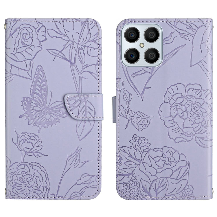 Skin Feel Butterfly Peony Embossed Leather Phone Case, For Honor Magic4 Lite 5G, For Honor X8, For Motorola Moto G82