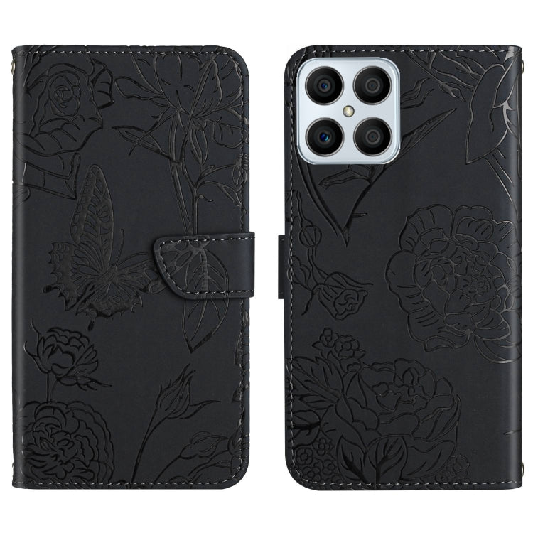 Skin Feel Butterfly Peony Embossed Leather Phone Case, For Honor Magic4 Lite 5G, For Honor X8, For Motorola Moto G82