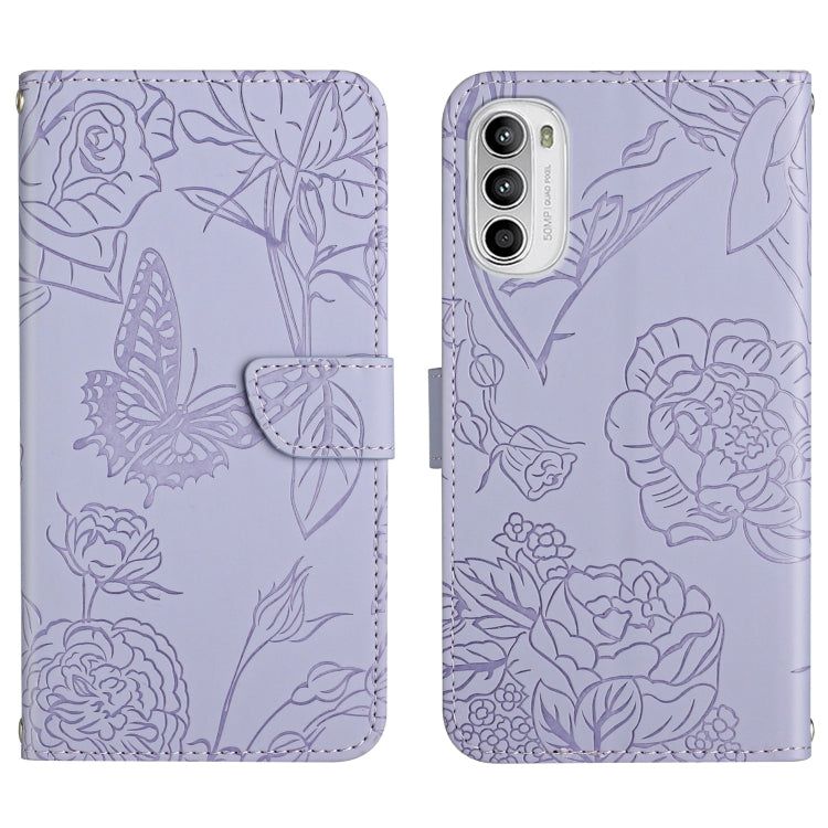 Skin Feel Butterfly Peony Embossed Leather Phone Case, For Honor Magic4 Lite 5G, For Honor X8, For Motorola Moto G82