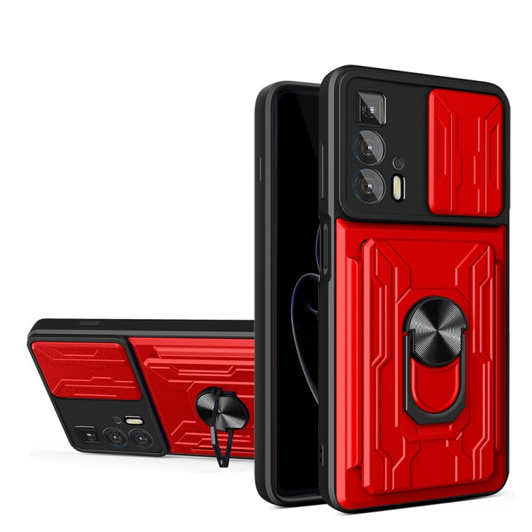 Sliding Camshield TPU+PC Phone Case with Card Slot, For Motorola Edge 20 Pro, For Motorola Moto G100, For OPPO A16, For Xiaomi 12 Pro, For OPPO Realme 8i