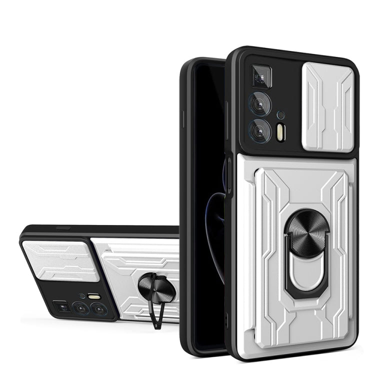 Sliding Camshield TPU+PC Phone Case with Card Slot, For Motorola Edge 20 Pro, For Motorola Moto G100, For OPPO A16, For Xiaomi 12 Pro, For OPPO Realme 8i