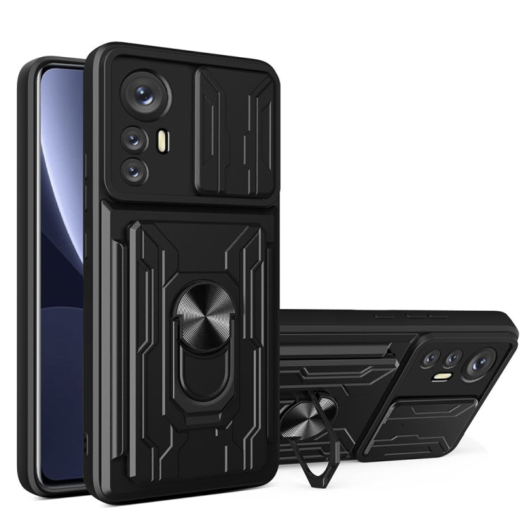 Sliding Camshield TPU+PC Phone Case with Card Slot, For Motorola Edge 20 Pro, For Motorola Moto G100, For OPPO A16, For Xiaomi 12 Pro, For OPPO Realme 8i