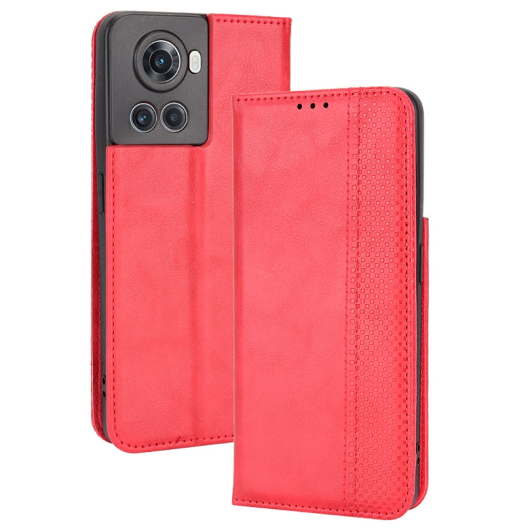 Magnetic Buckle Retro Texture Leather Phone Case, For OnePlus Ace 5G / 10R