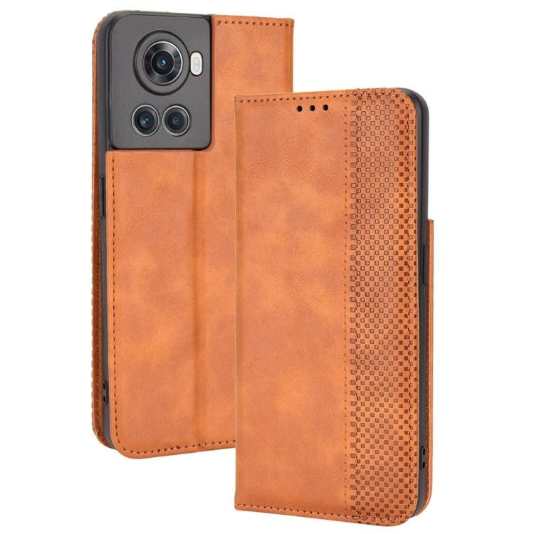 Magnetic Buckle Retro Texture Leather Phone Case, For OnePlus Ace 5G / 10R
