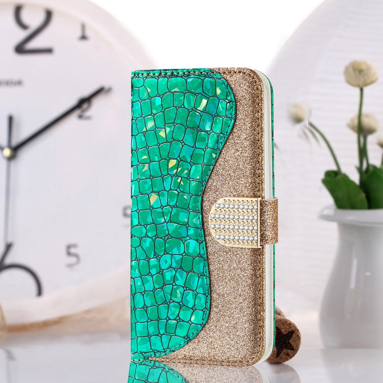 Laser Glitter Powder Crocodile Texture Leather Phone Case, For Samsung Galaxy A13 4G, For Xiaomi Redmi 10C