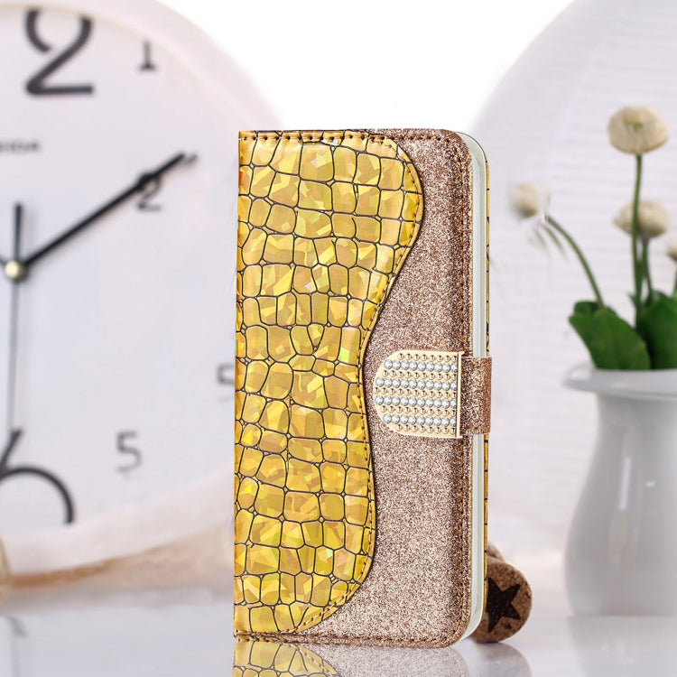 Laser Glitter Powder Crocodile Texture Leather Phone Case, For Samsung Galaxy A13 4G, For Xiaomi Redmi 10C