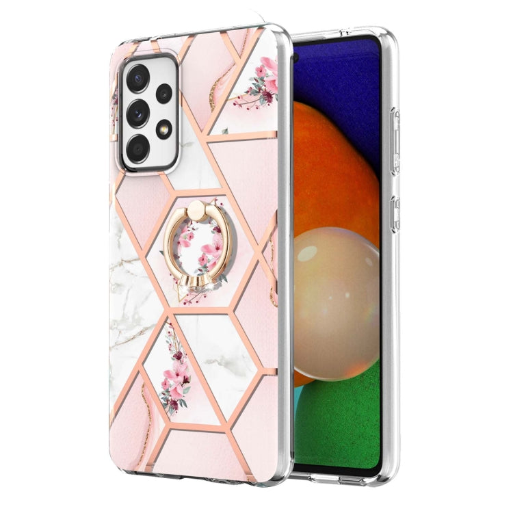 Splicing Marble Flower Pattern TPU Ring Holder Case, For Samsung Galaxy A13 4G, For Samsung Galaxy A23 5G / 4G, For Samsung Galaxy A33 5G, For Samsung Galaxy A53 5G, For Samsung Galaxy A73 5G, For Samsung Galaxy Note20, For Samsung Galaxy Note20 Ultra ...