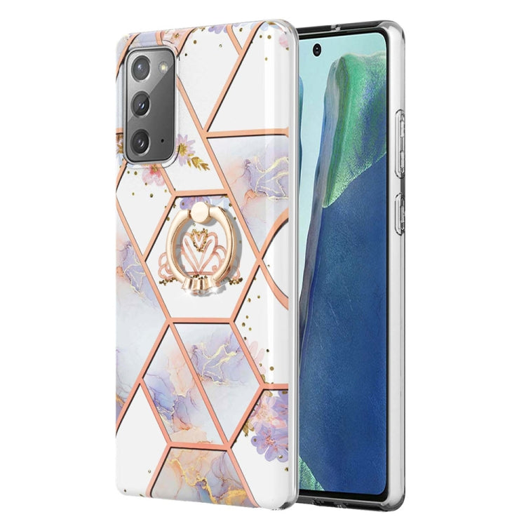 Splicing Marble Flower Pattern TPU Ring Holder Case, For Samsung Galaxy A13 4G, For Samsung Galaxy A23 5G / 4G, For Samsung Galaxy A33 5G, For Samsung Galaxy A53 5G, For Samsung Galaxy A73 5G, For Samsung Galaxy Note20, For Samsung Galaxy Note20 Ultra ...