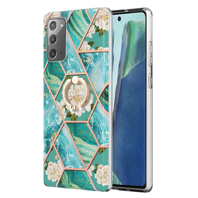 Splicing Marble Flower Pattern TPU Ring Holder Case, For Samsung Galaxy A13 4G, For Samsung Galaxy A23 5G / 4G, For Samsung Galaxy A33 5G, For Samsung Galaxy A53 5G, For Samsung Galaxy A73 5G, For Samsung Galaxy Note20, For Samsung Galaxy Note20 Ultra ...