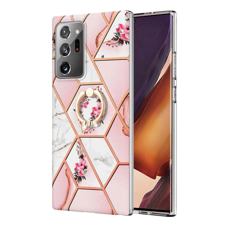 Splicing Marble Flower Pattern TPU Ring Holder Case, For Samsung Galaxy A13 4G, For Samsung Galaxy A23 5G / 4G, For Samsung Galaxy A33 5G, For Samsung Galaxy A53 5G, For Samsung Galaxy A73 5G, For Samsung Galaxy Note20, For Samsung Galaxy Note20 Ultra ...