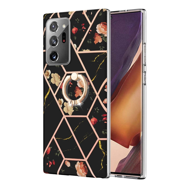 Splicing Marble Flower Pattern TPU Ring Holder Case, For Samsung Galaxy A13 4G, For Samsung Galaxy A23 5G / 4G, For Samsung Galaxy A33 5G, For Samsung Galaxy A53 5G, For Samsung Galaxy A73 5G, For Samsung Galaxy Note20, For Samsung Galaxy Note20 Ultra ...
