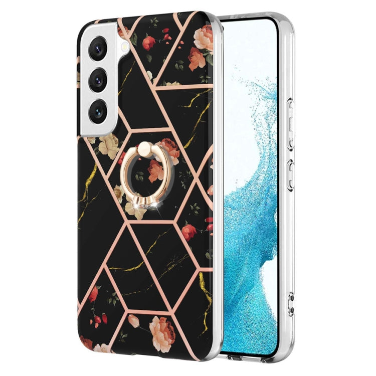Splicing Marble Flower Pattern TPU Ring Holder Case, For Samsung Galaxy A13 4G, For Samsung Galaxy A23 5G / 4G, For Samsung Galaxy A33 5G, For Samsung Galaxy A53 5G, For Samsung Galaxy A73 5G, For Samsung Galaxy Note20, For Samsung Galaxy Note20 Ultra ...
