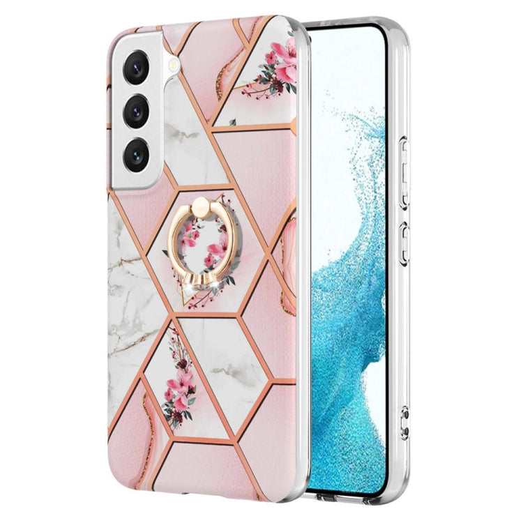 Splicing Marble Flower Pattern TPU Ring Holder Case, For Samsung Galaxy A13 4G, For Samsung Galaxy A23 5G / 4G, For Samsung Galaxy A33 5G, For Samsung Galaxy A53 5G, For Samsung Galaxy A73 5G, For Samsung Galaxy Note20, For Samsung Galaxy Note20 Ultra ...