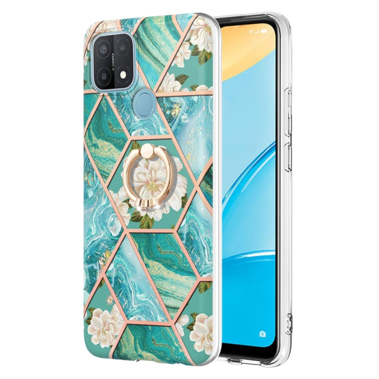 Splicing Marble Flower Pattern TPU Ring Holder Case, For OPPO A15 / A15s, For OPPO A53s 5G / A55 5G / A54 4G, For OPPO A74 5G / A93 5G / A54 5G, For OPPO A94 5G / A95 5G, For OPPO Realme 8i, For OPPO Realme 9 Pro+ 5G, For OPPO Realme 9 Pro 5G          ...