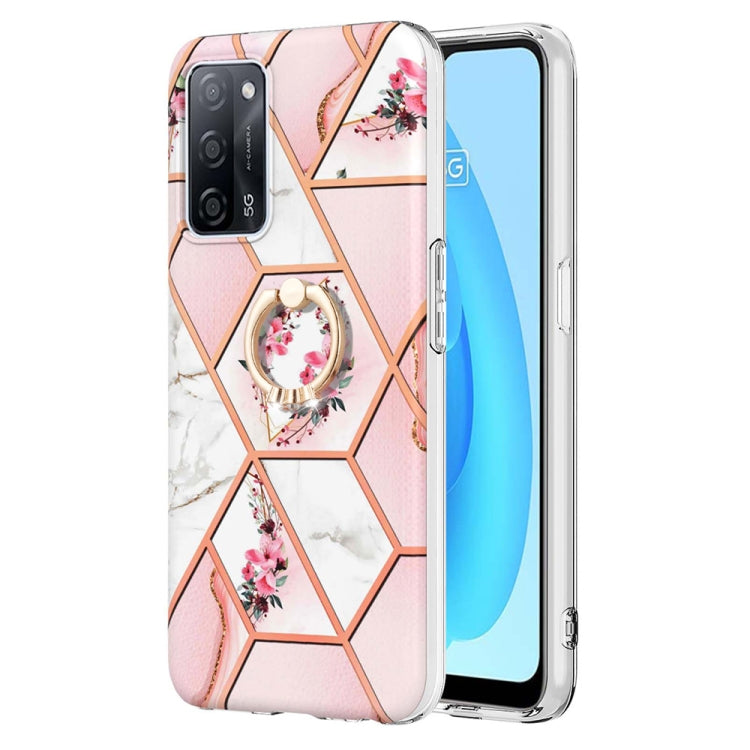 Splicing Marble Flower Pattern TPU Ring Holder Case, For OPPO A15 / A15s, For OPPO A53s 5G / A55 5G / A54 4G, For OPPO A74 5G / A93 5G / A54 5G, For OPPO A94 5G / A95 5G, For OPPO Realme 8i, For OPPO Realme 9 Pro+ 5G, For OPPO Realme 9 Pro 5G          ...