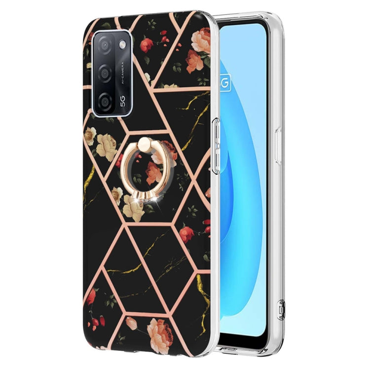 Splicing Marble Flower Pattern TPU Ring Holder Case, For OPPO A15 / A15s, For OPPO A53s 5G / A55 5G / A54 4G, For OPPO A74 5G / A93 5G / A54 5G, For OPPO A94 5G / A95 5G, For OPPO Realme 8i, For OPPO Realme 9 Pro+ 5G, For OPPO Realme 9 Pro 5G          ...