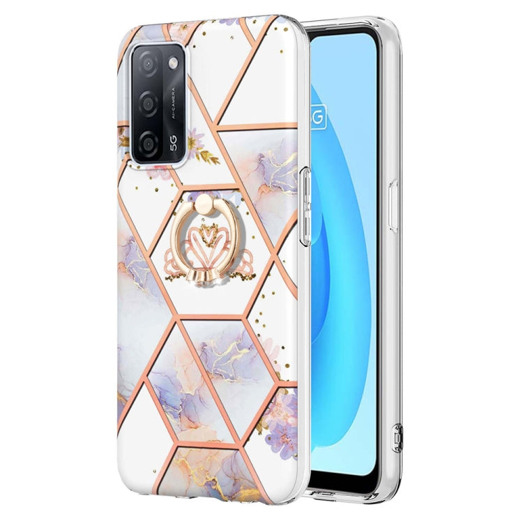 Splicing Marble Flower Pattern TPU Ring Holder Case, For OPPO A15 / A15s, For OPPO A53s 5G / A55 5G / A54 4G, For OPPO A74 5G / A93 5G / A54 5G, For OPPO A94 5G / A95 5G, For OPPO Realme 8i, For OPPO Realme 9 Pro+ 5G, For OPPO Realme 9 Pro 5G          ...