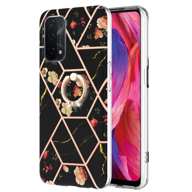 Splicing Marble Flower Pattern TPU Ring Holder Case, For OPPO A15 / A15s, For OPPO A53s 5G / A55 5G / A54 4G, For OPPO A74 5G / A93 5G / A54 5G, For OPPO A94 5G / A95 5G, For OPPO Realme 8i, For OPPO Realme 9 Pro+ 5G, For OPPO Realme 9 Pro 5G          ...