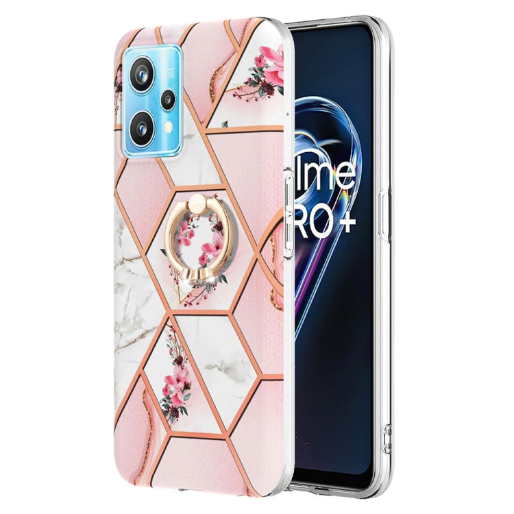 Splicing Marble Flower Pattern TPU Ring Holder Case, For OPPO A15 / A15s, For OPPO A53s 5G / A55 5G / A54 4G, For OPPO A74 5G / A93 5G / A54 5G, For OPPO A94 5G / A95 5G, For OPPO Realme 8i, For OPPO Realme 9 Pro+ 5G, For OPPO Realme 9 Pro 5G          ...
