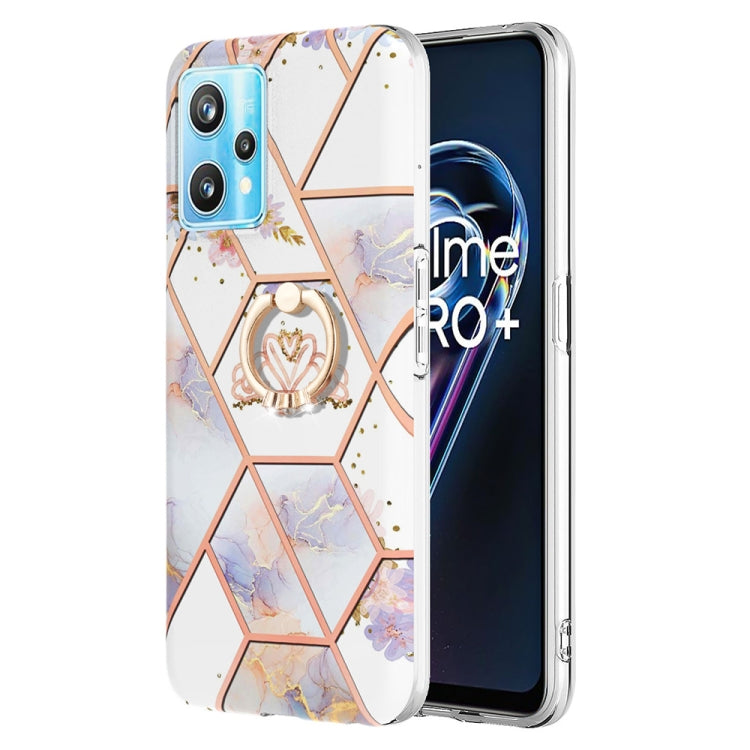 Splicing Marble Flower Pattern TPU Ring Holder Case, For OPPO A15 / A15s, For OPPO A53s 5G / A55 5G / A54 4G, For OPPO A74 5G / A93 5G / A54 5G, For OPPO A94 5G / A95 5G, For OPPO Realme 8i, For OPPO Realme 9 Pro+ 5G, For OPPO Realme 9 Pro 5G          ...
