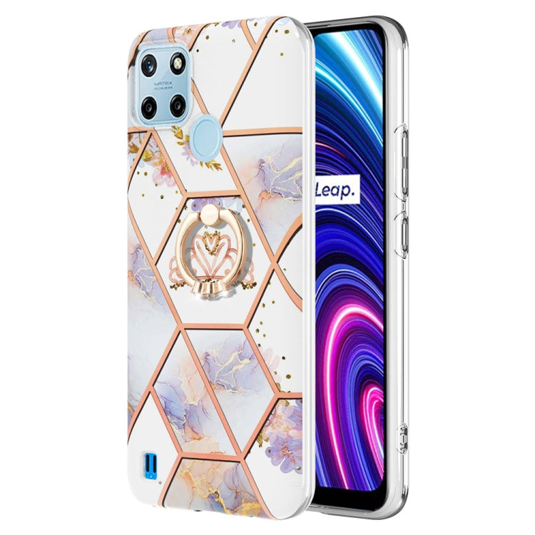 Splicing Marble Flower Pattern TPU Ring Holder Case, For OPPO A15 / A15s, For OPPO A53s 5G / A55 5G / A54 4G, For OPPO A74 5G / A93 5G / A54 5G, For OPPO A94 5G / A95 5G, For OPPO Realme 8i, For OPPO Realme 9 Pro+ 5G, For OPPO Realme 9 Pro 5G          ...
