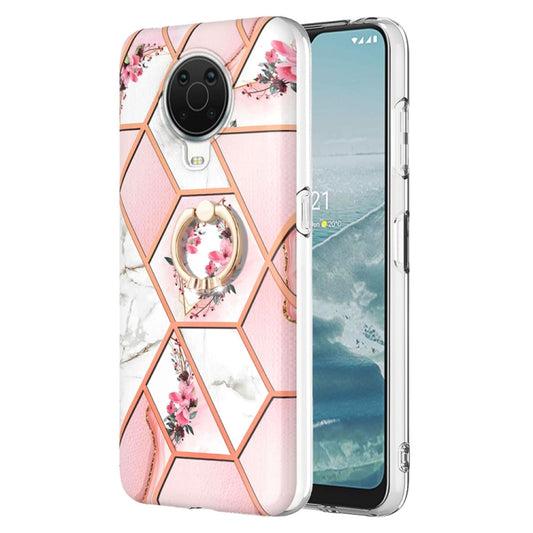 Splicing Marble Flower Pattern TPU Ring Holder Case, For Nokia G20 / G10, For Nokia G21 / G11, For OnePlus Nord N20 5G