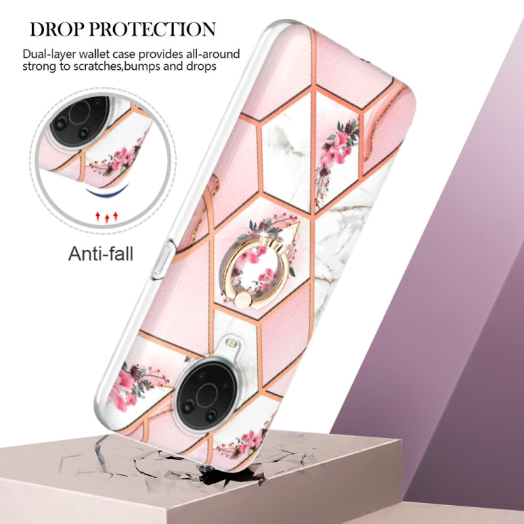 Splicing Marble Flower Pattern TPU Ring Holder Case, For Nokia G20 / G10, For Nokia G21 / G11, For OnePlus Nord N20 5G