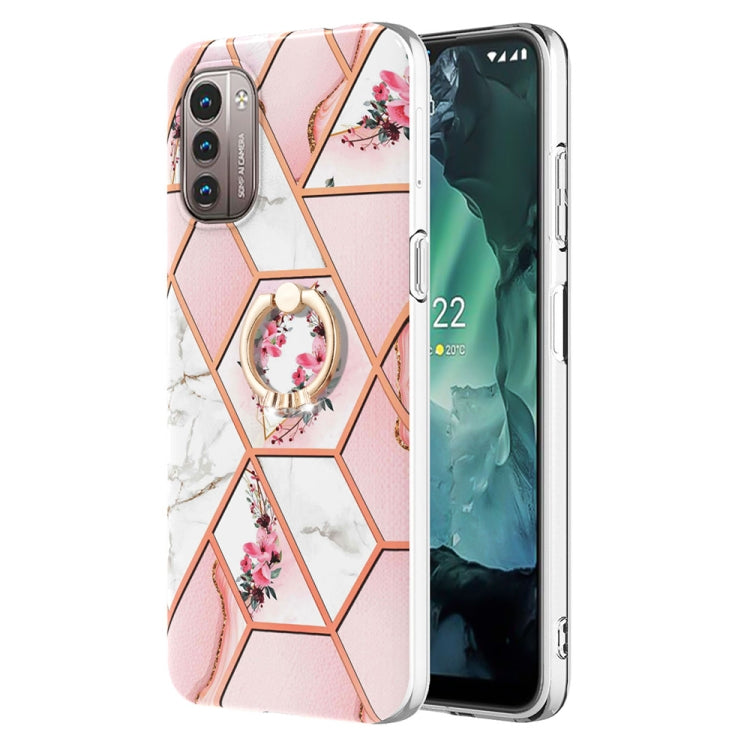 Splicing Marble Flower Pattern TPU Ring Holder Case, For Nokia G20 / G10, For Nokia G21 / G11, For OnePlus Nord N20 5G