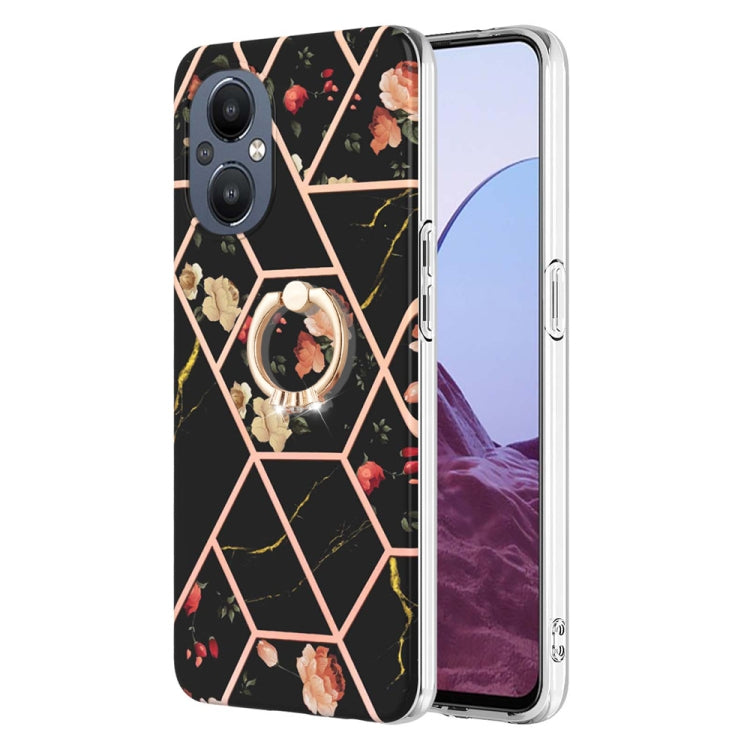 Splicing Marble Flower Pattern TPU Ring Holder Case, For Nokia G20 / G10, For Nokia G21 / G11, For OnePlus Nord N20 5G