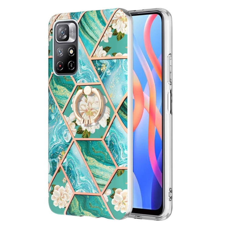 Splicing Marble Flower Pattern TPU Ring Holder Case, For Xiaomi Redmi Note 9 / 10X 4G, For Xiaomi Redmi Note 11 5G Chinese, For Xiaomi Redmi Note 11 Pro 5G / 4G Foreign, For Xiaomi Redmi Note 11 Pro / Note 11 Pro+                                       ...