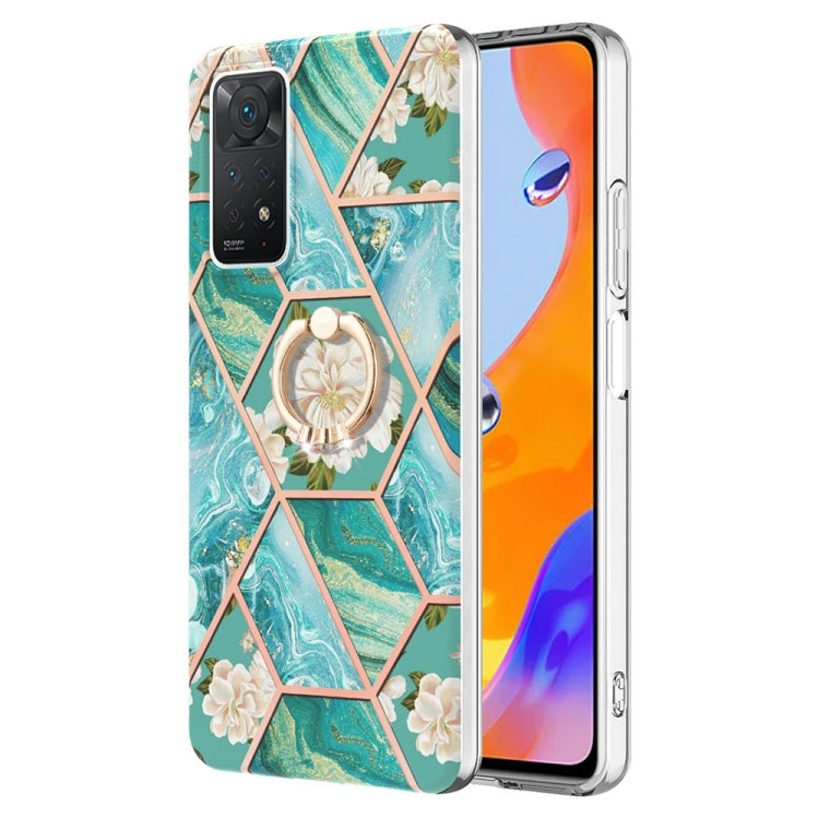 Splicing Marble Flower Pattern TPU Ring Holder Case, For Xiaomi Redmi Note 9 / 10X 4G, For Xiaomi Redmi Note 11 5G Chinese, For Xiaomi Redmi Note 11 Pro 5G / 4G Foreign, For Xiaomi Redmi Note 11 Pro / Note 11 Pro+                                       ...