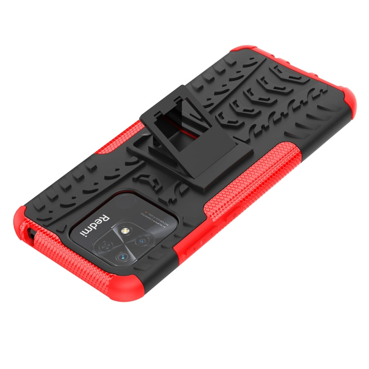 Tire Texture TPU + PC Phone Case with Holder, For Xiaomi Redmi 10C 4G global