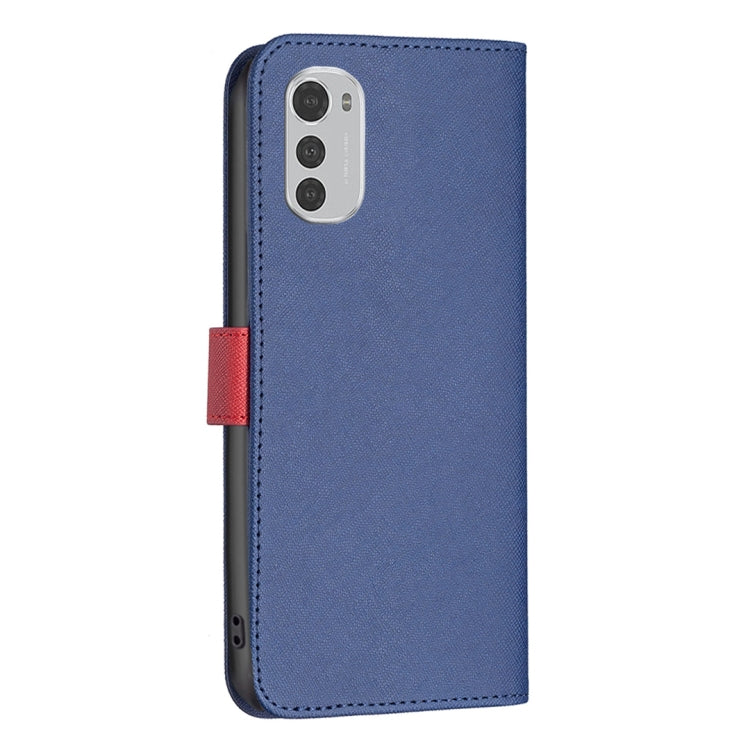 Color Matching Cross Texture Leather Phone Case, For Motorola Moto E32 4G, For Xiaomi 12 Lite
