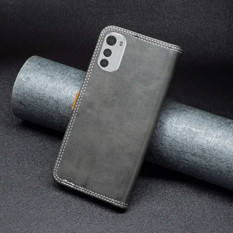 Color Matching Double Sewing Thread Leather Phone Case, For Motorola Moto E32 4G, For Xiaomi 12 Lite