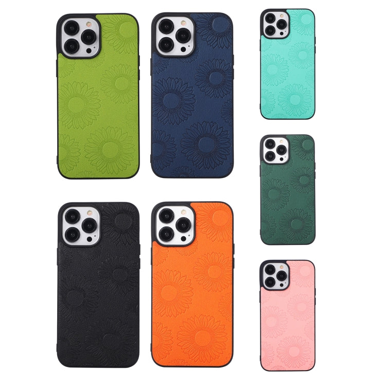 Sunflower Pattern PU+TPU+PC Shockproof Phone Case, For iPhone 13 Pro Max, For LG Wing 5G, For Motorola Razr 5G, For Huawei P50 Pocket, For Samsung Galaxy Z Flip3 5G, For Samsung Galaxy Z Fold3 5G
