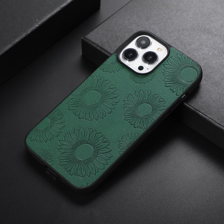 Sunflower Pattern PU+TPU+PC Shockproof Phone Case, For iPhone 13 Pro Max, For LG Wing 5G, For Motorola Razr 5G, For Huawei P50 Pocket, For Samsung Galaxy Z Flip3 5G, For Samsung Galaxy Z Fold3 5G
