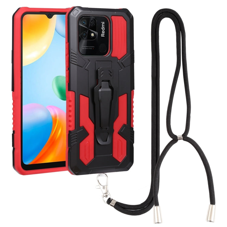 Lanyard Mecha Armor Kickstand PC + TPU Phone Case, For Xiaomi Poco X4 Pro 5G, For Xiaomi Redmi 10C, For Xiaomi Redmi Note 11 Pro Global, For Xiaomi Redmi Note 11S, For OPPO Realme C31